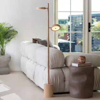 LED vloerlamp Okinawa, 2-lamps, naturel, 146 cm, hout by Good&Mojo in Natural – product photo 1 of 5