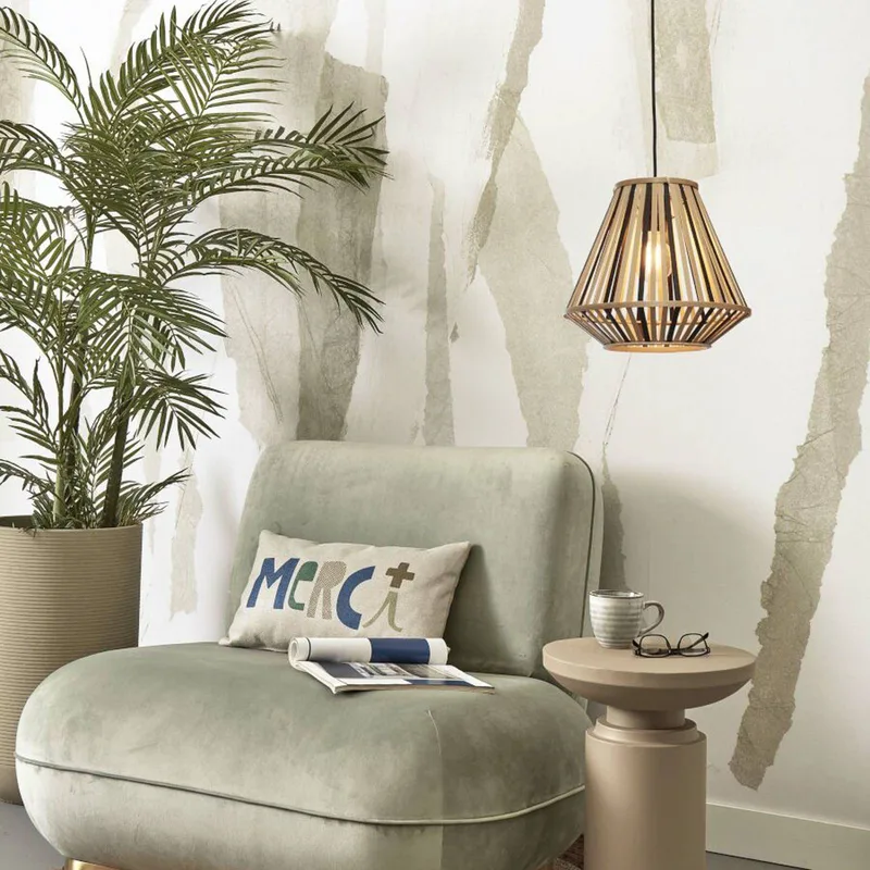 Merapi hanglamp 30x30 naturel/zwart de Good&Mojo en Naturel, Noir – photo produit 3 sur 5