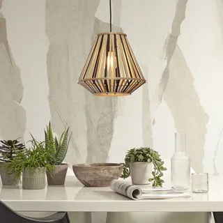 Merapi hanglamp 30x30 naturel/zwart de Good&Mojo en Naturel, Noir – photo produit 2 sur 5