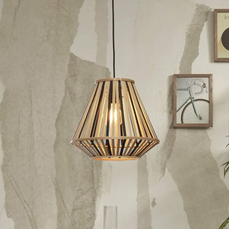 Merapi hanglamp 30x30 naturel/zwart de Good&Mojo en Naturel, Noir – photo produit 1 sur 5