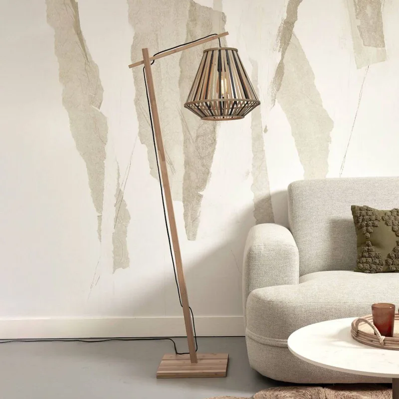 Merapi gulvlampe, natur/sort fra Good&Mojo i Natur, Sort – produktbillede 1 af 5