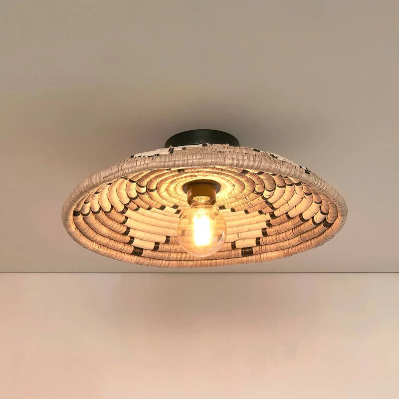 plafondlamp Andros, naturel/wit, Ø 45 cm van Good&Mojo in Natuurkleurig, Wit – productfoto 1 van 5