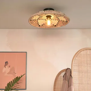 plafondlamp Andros, naturel/wit, Ø 45 cm van Good&Mojo in Natuurkleurig, Wit – productfoto 2 van 5