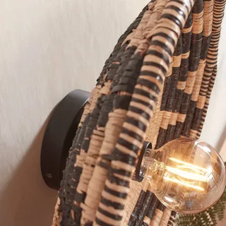 plafondlamp Andros, zwart/naturel, Ø 45 cm von Good&Mojo in Natuurkleurig, Schwarz – Produktfoto 4 von 5