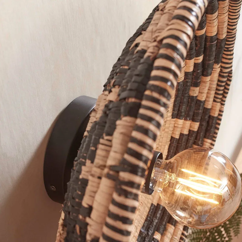 plafondlamp Andros, zwart/naturel, Ø 45 cm von Good&Mojo in Natuurkleurig, Schwarz – Produktfoto 4 von 5
