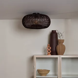 plafondlamp Arizona, rood, Ø 50 cm, bamboe, E27 van Good&Mojo in Bordeauxrood – productfoto 2 van 5