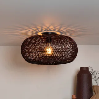 plafondlamp Arizona, rood, Ø 50 cm, bamboe, E27 van Good&Mojo in Bordeauxrood – productfoto 1 van 5