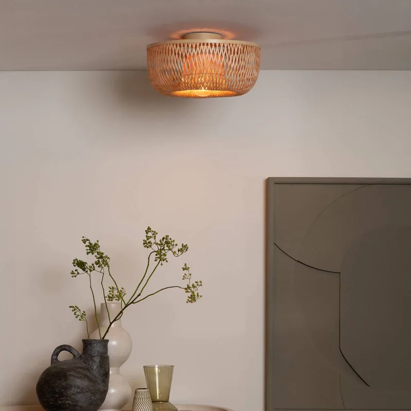 Plafondlamp Barbados, naturel, Ø 35 cm, bamboe E27 de Good&Mojo en Natuurlijk bamboe – photo produit 3 sur 5