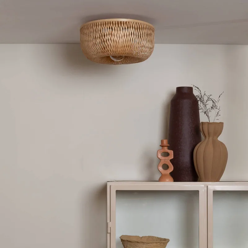 Plafondlamp Barbados, naturel, Ø 35 cm, bamboe E27 de Good&Mojo en Natuurlijk bamboe – photo produit 2 sur 5