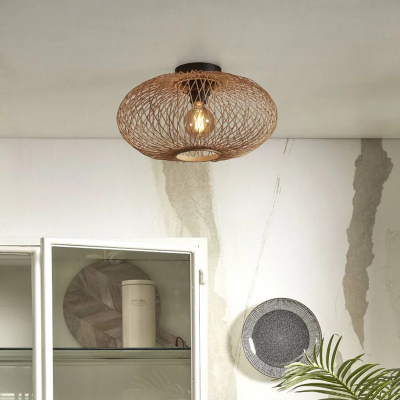 Plafondlamp Cango, naturel, Ø 40 cm, hoogte 20 cm van Good&Mojo in Naturel – productfoto 2 van 3