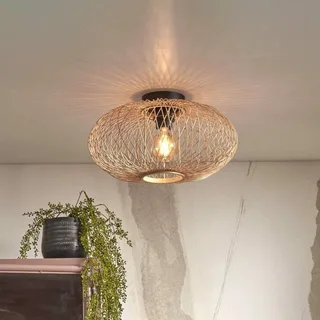 Plafondlamp Cango, naturel, Ø 40 cm, hoogte 20 cm van Good&Mojo in Naturel – productfoto 1 van 3
