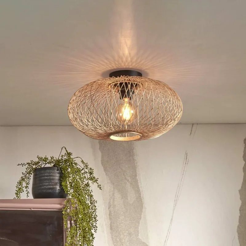 Plafondlamp Cango, naturel, Ø 40 cm, hoogte 20 cm van Good&Mojo in Naturel – productfoto 1 van 3