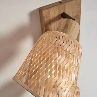 Plafonnier spot orientable Java - Beige - Bambou tressé de Good&Mojo en Naturel – photo produit 5 sur 5