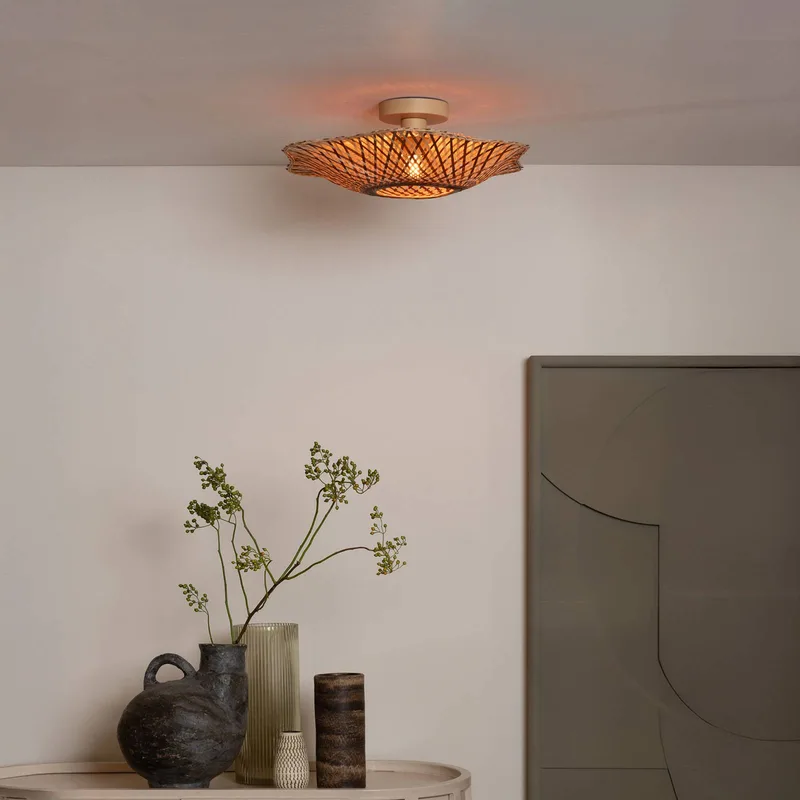 plafondlamp Madura, Ø 44 cm, bruin, bamboe, E27 fra Good&Mojo i Natuurlijk bamboe, Brun – produktbillede 2 af 5
