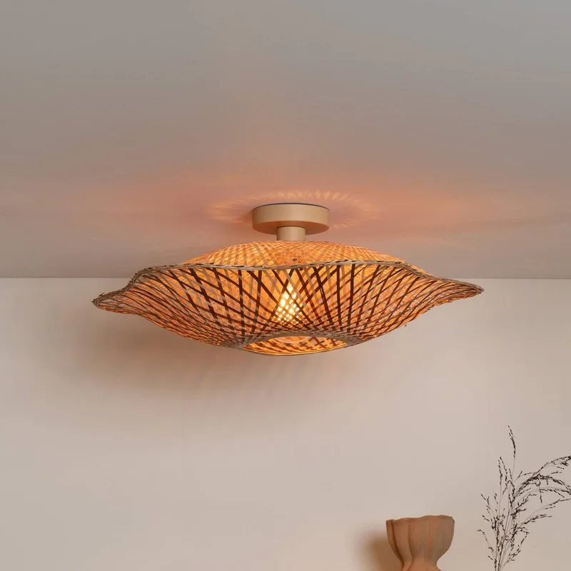 Plafondlamp Madura, Ø 60 cm, bruin, bamboe E27 från Good&Mojo i Natuurlijk bamboe, Brun – produktbild 1 av 5