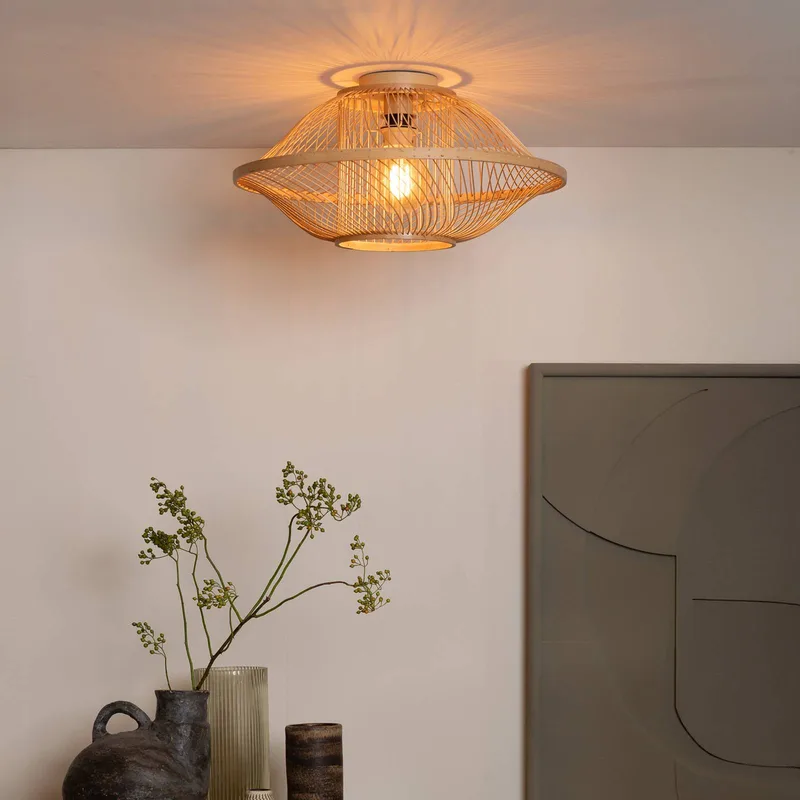 Plafondlamp Maui, naturel, Ø 50 cm, bamboe, E27 de Good&Mojo en Licht hout – photo produit 3 sur 5