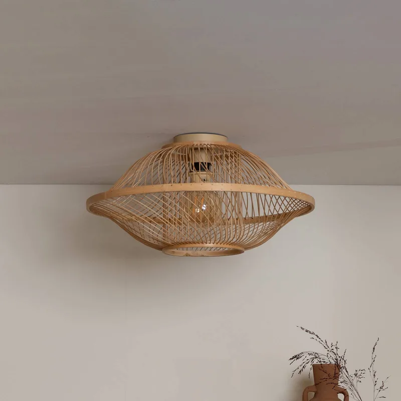 Plafondlamp Maui, naturel, Ø 50 cm, bamboe, E27 de Good&Mojo en Licht hout – photo produit 2 sur 5