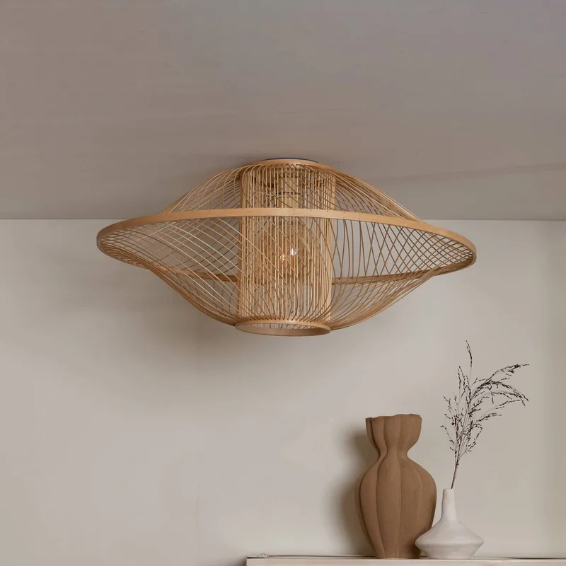 Plafondlamp Maui, naturel, Ø 70 cm, bamboe, E27 från Good&Mojo i Licht hout – produktbild 2 av 5