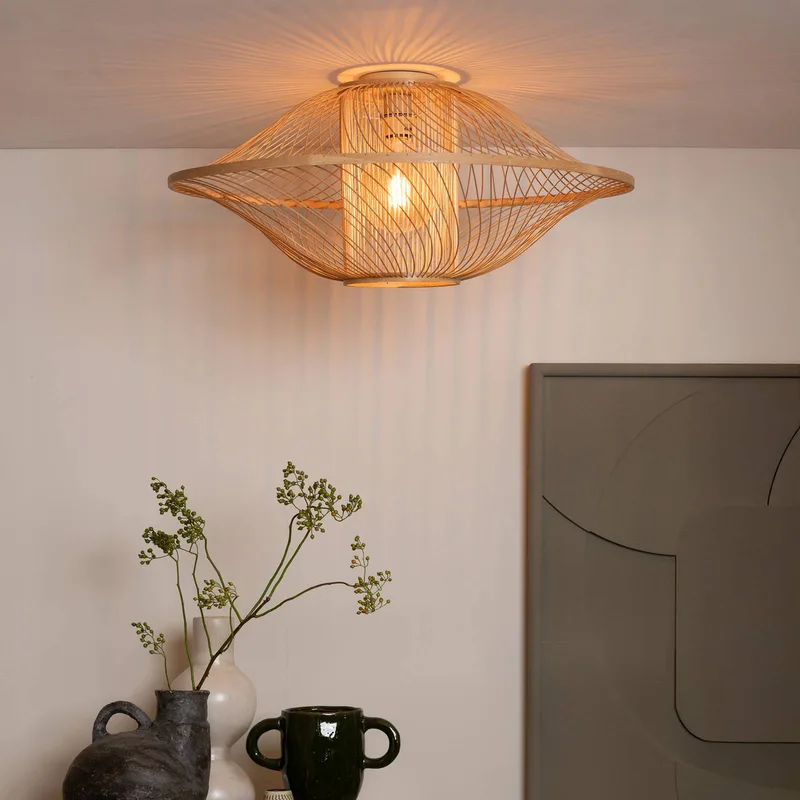 Plafondlamp Maui, naturel, Ø 70 cm, bamboe, E27 från Good&Mojo i Licht hout – produktbild 3 av 5