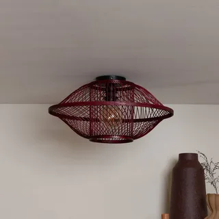 Plafondlamp Maui, rood, Ø 50 cm, bamboe, E27 fra Good&Mojo i Bordeauxrood – produktbillede 2 af 5