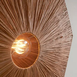 plafondlamp Panama, bruin, Ø 45 cm, raffia från Good&Mojo i Brun, Svart – produktbild 3 av 5