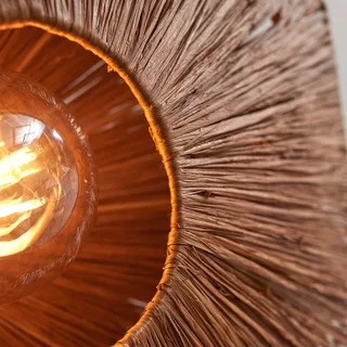 plafondlamp Panama, bruin, Ø 45 cm, raffia från Good&Mojo i Brun, Svart – produktbild 4 av 5