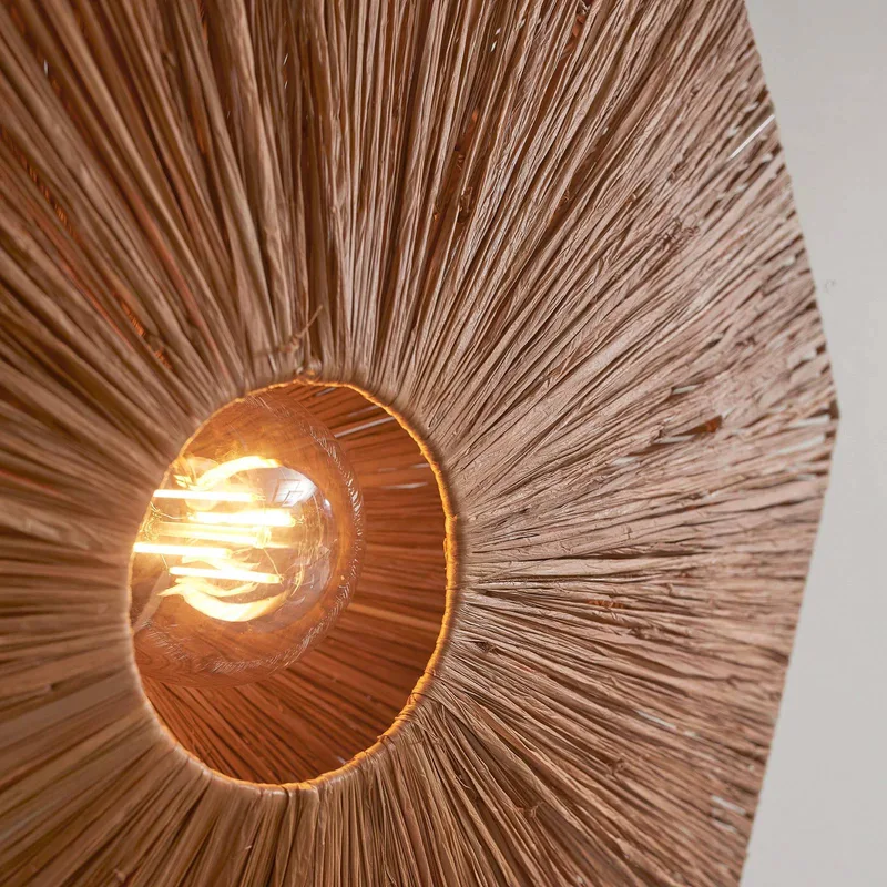 plafondlamp Panama, bruin, Ø 65 cm, raffia von Good&Mojo in Braun, Schwarz – Produktfoto 3 von 5