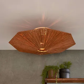 plafondlamp Panama, bruin, Ø 65 cm, raffia von Good&Mojo in Braun, Schwarz – Produktfoto 1 von 5