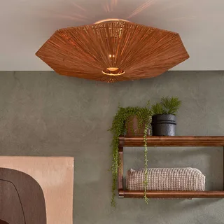plafondlamp Panama, bruin, Ø 65 cm, raffia von Good&Mojo in Braun, Schwarz – Produktfoto 2 von 5