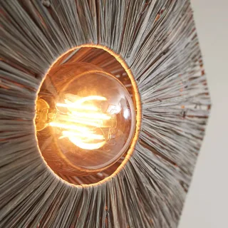 Plafondlamp Panama, donkergrijs, Ø 45 cm, raffia de Good&Mojo en Gris foncé, Noir – photo produit 4 sur 5
