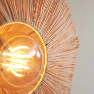 plafondlamp Panama, naturel, Ø 45 cm, raffia från Good&Mojo i Natur, Svart – produktbild 3 av 5