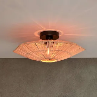 plafondlamp Panama, naturel, Ø 45 cm, raffia från Good&Mojo i Natur, Svart – produktbild 1 av 5