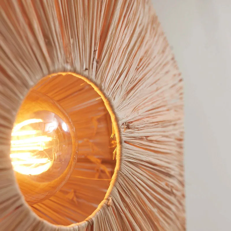 Plafondlamp Panama, naturel, Ø 65 cm, raffia från Good&Mojo i Natur, Svart – produktbild 3 av 5