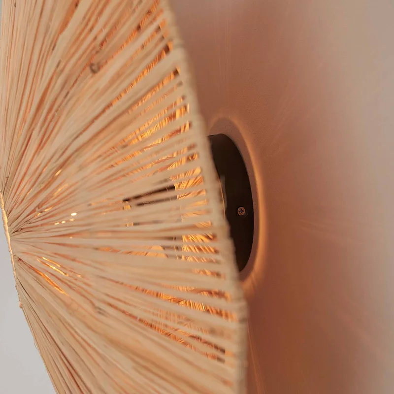 Plafondlamp Panama, naturel, Ø 65 cm, raffia från Good&Mojo i Natur, Svart – produktbild 4 av 5