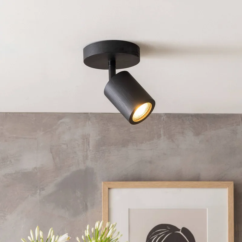plafondspot Java, 1-lamp, bamboe by Good&Mojo in Black – product photo 2 of 4