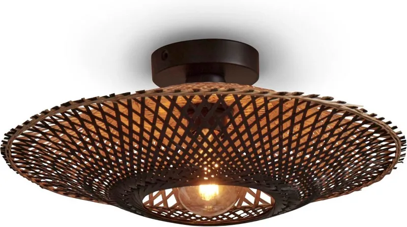 Plafonniere Kalimantan - Bamboe - Ø44cm - Modern fra Good&Mojo i Sort – produktbillede
