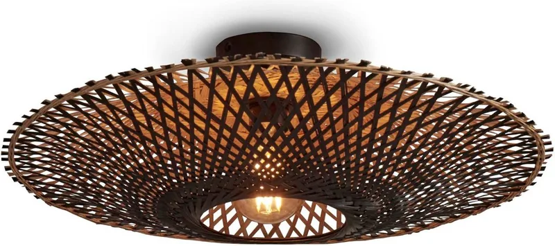 Plafonniere Kalimantan - Bamboe - Ø60cm - Modern fra Good&Mojo i Sort – produktbillede