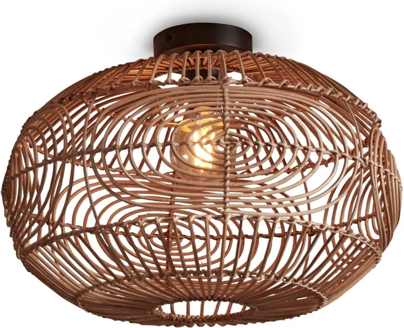 Plafonniere Madeira - Rotan - Ø48cm - Modern fra Good&Mojo i Brun – produktbillede