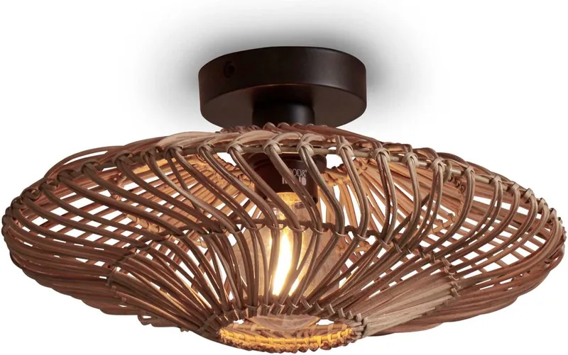 Plafonniere Zanzibar - Rotan - Ø40cm - Modern fra Good&Mojo i Brun – produktbillede