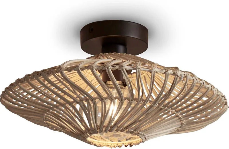 Plafonniere Zanzibar - Rotan - Ø40cm - Modern fra Good&Mojo i Hvid – produktbillede