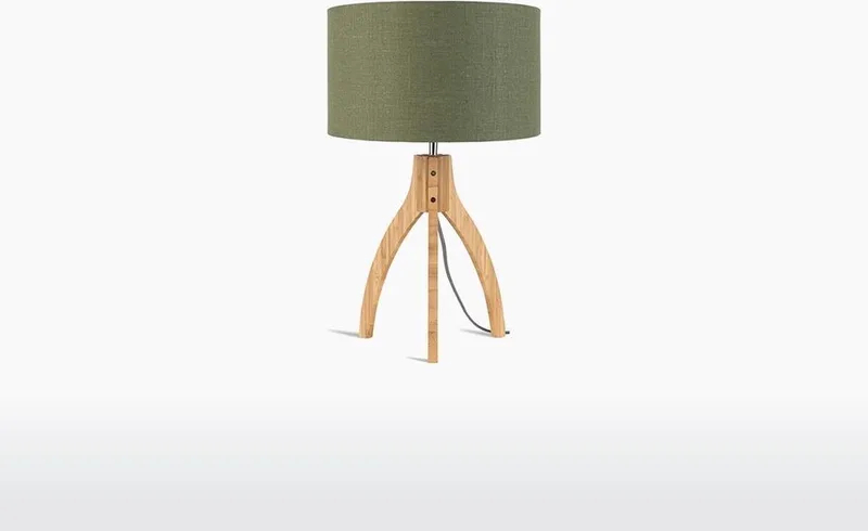 Tafellamp Annapurna - Groen/Bamboe - Ø36cm - Scandinavisch,Bohemian van Good&Mojo in Groen – productfoto
