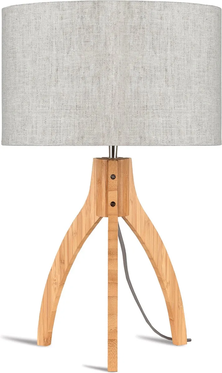 Tafellamp Annapurna - Naturel/Bamboe - Ø36cm - Scandinavisch,Bohemian von Good&Mojo in Braun – Produktfoto