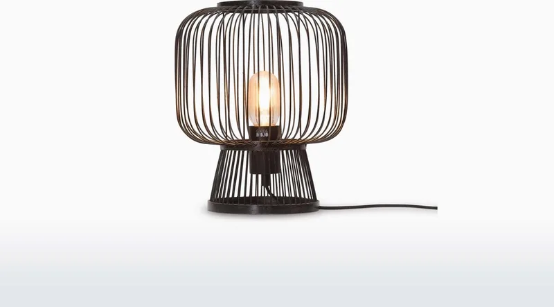 Tafellamp Cango - Bamboe - Ø26cm - Scandinavisch,Bohemian de Good&Mojo en Noir – photo produit