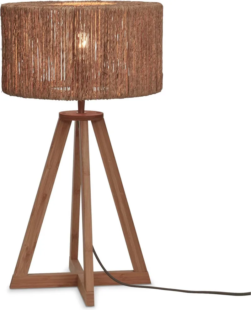 Tafellamp Iguazu - Jute/Bamboe - Ø30x51cm de Good&Mojo en Marron – photo produit