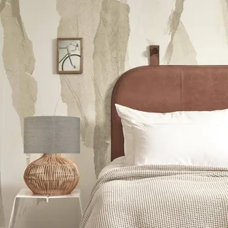 tafellamp Kalahari, 32 cm, donker linnen fra Good&Mojo i Licht hout, Donker linnen – produktbillede 3 af 4