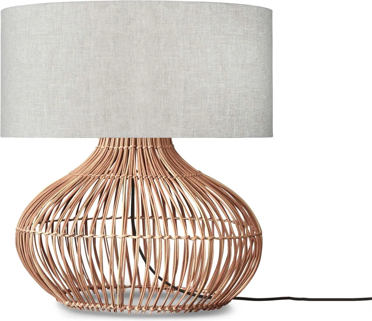 Tafellamp Kalahari - Naturel/Rotan - Ø47cm - Modern van Good&Mojo in Grijs – productfoto