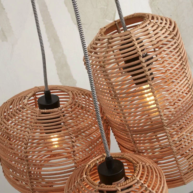 Tanami hanglamp met 3-lamps, naturel de Good&Mojo en Naturel, Noir – photo produit 4 sur 5