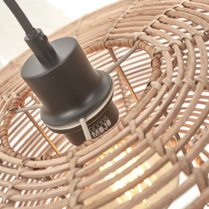 Tanami hanglamp, naturel, Ø 55 cm de Good&Mojo en Naturel, Noir – photo produit 3 sur 5