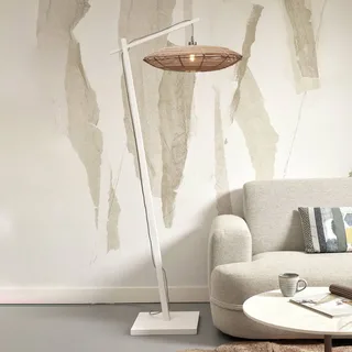 Tanami vloerlamp 55 x 14 cm wit/naturel de Good&Mojo en Naturel, Blanc – photo produit 1 sur 5