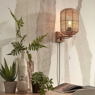 Tanami wandlamp, 18 x 25 cm, naturel de Good&Mojo en Naturel, Noir – photo produit 2 sur 5